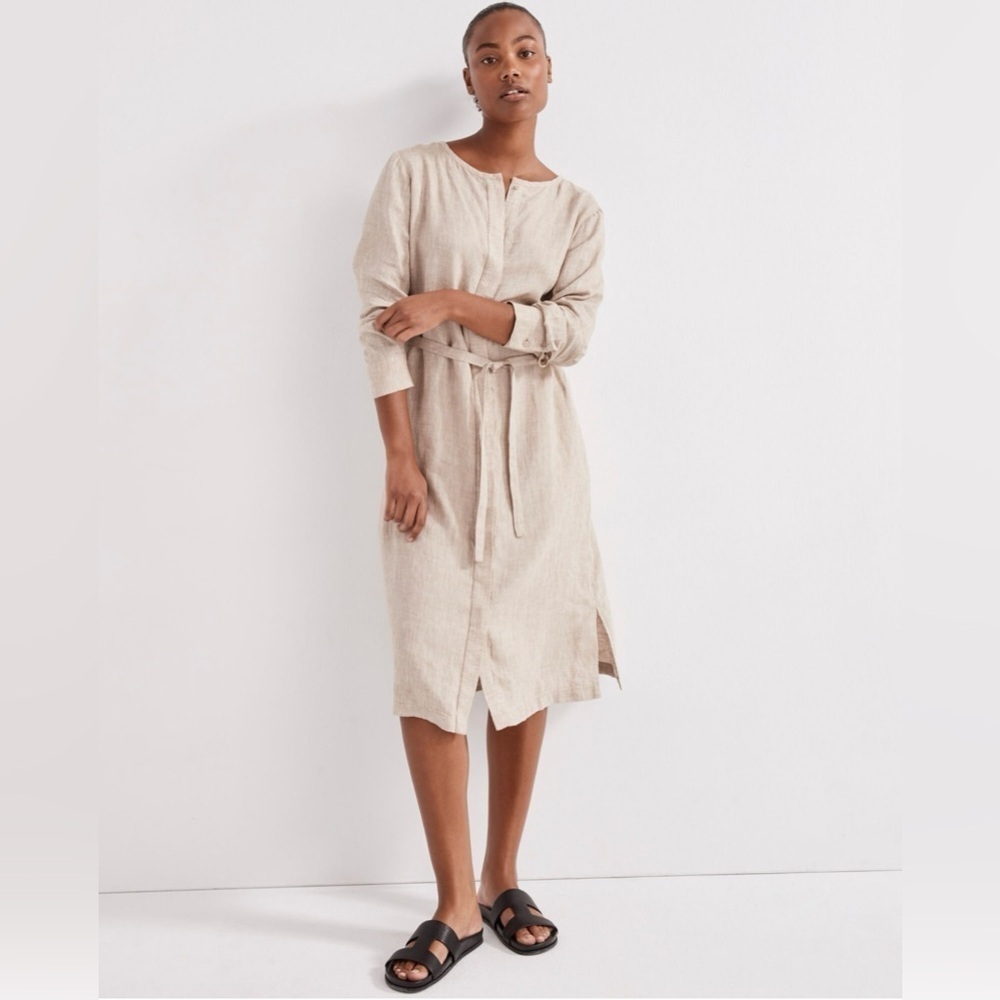 HAVEN WELL WITHIN | NWT LINEN SHIRT DRESS IN CAMEL LARGE